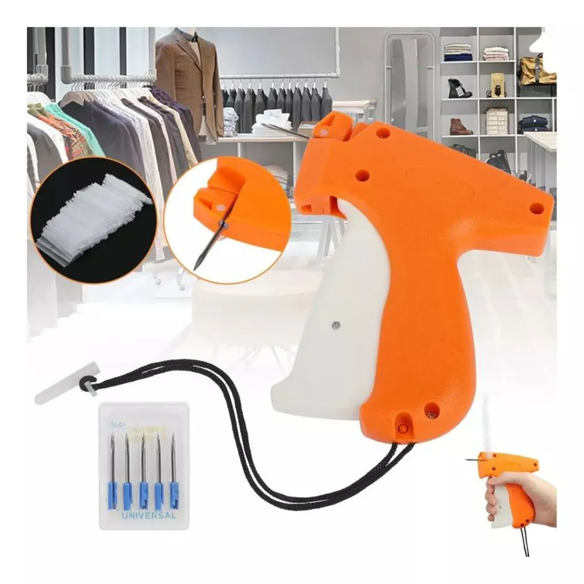KUANGYE - Kit Pistola Etiquetadora Ropa 5 Agujas 5000 Plastiflechas