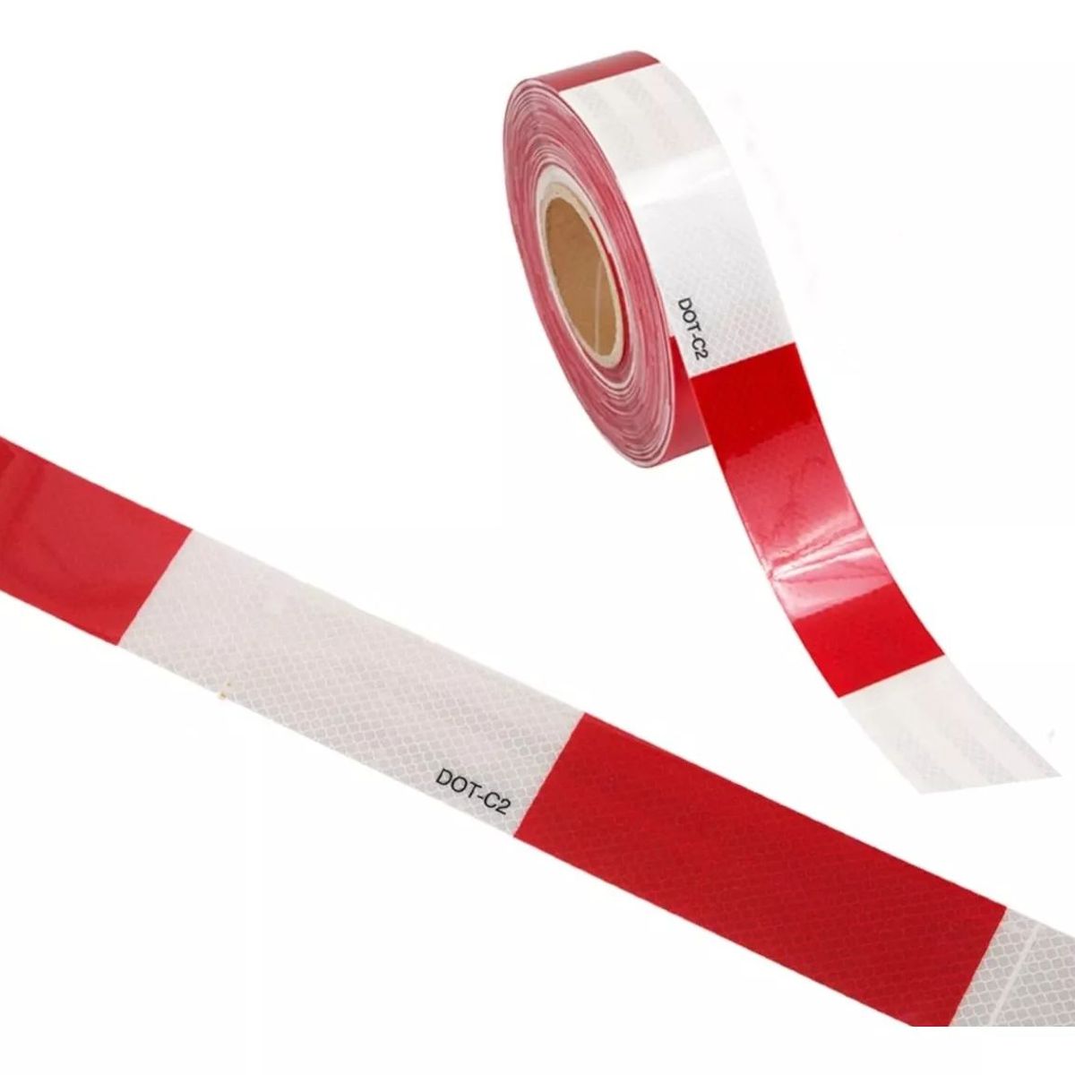 KUANGYE - Cinta Reflectante Seguridad Rojo Blanco 45 Mts Dot C2 Legal