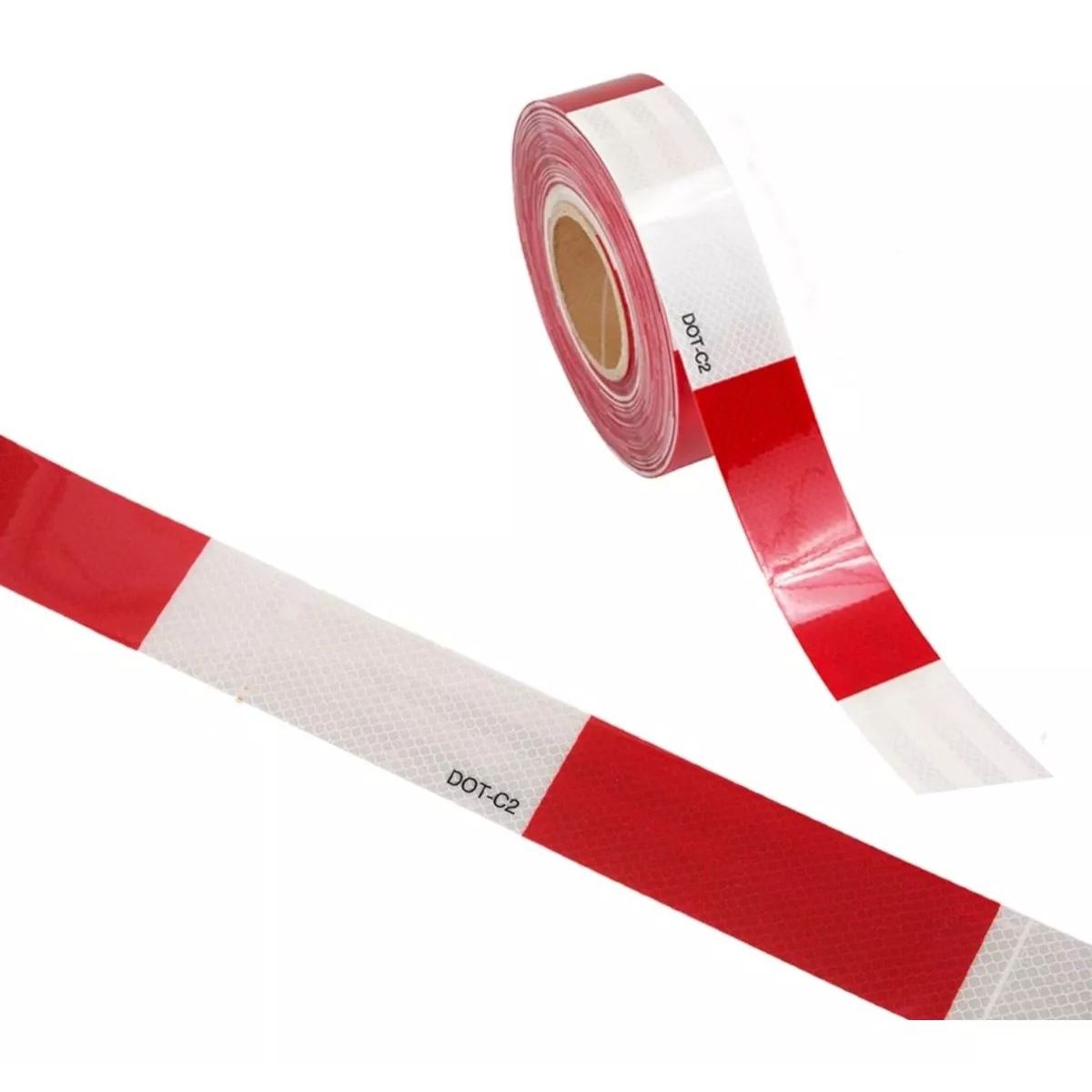 KUANGYE - Cinta Reflectante Seguridad Rojo Blanco 45 Mts Dot C2 Legal