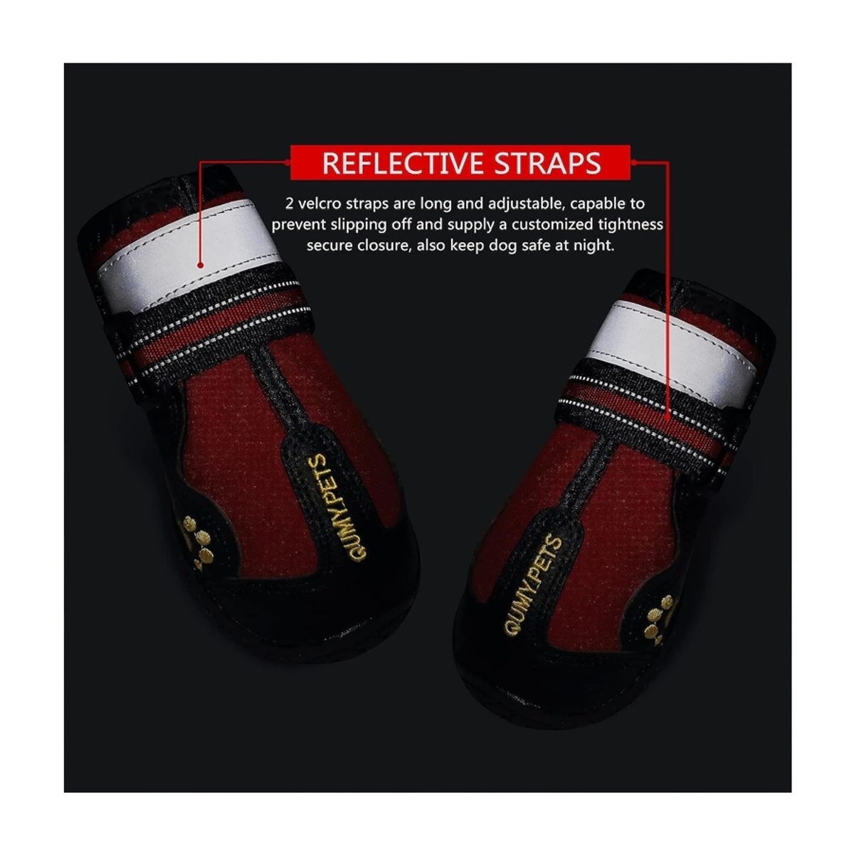 LELOX - Zapatos para perros Rojo Talla 7