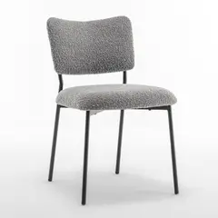 MEUBLE - MARSELLA silla gris bouclé