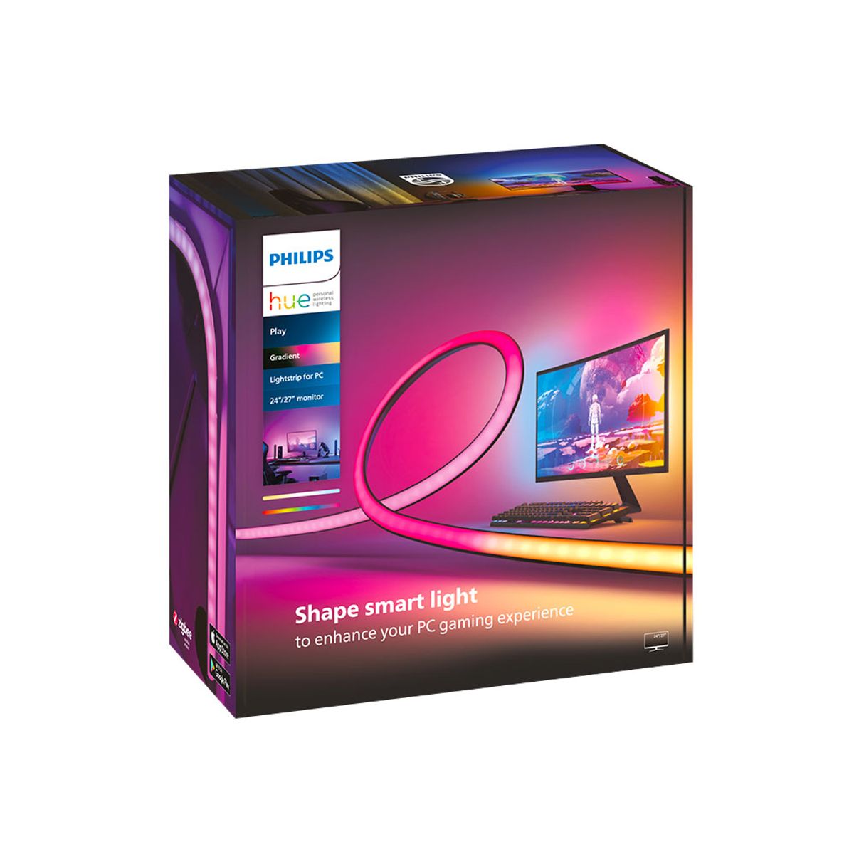 PHILIPS HUE - Tira Led Inteligente Philips Hue Gradiente Rgb Monitor 24-27
