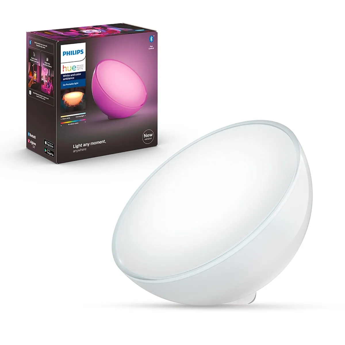 PHILIPS HUE - Lámpara Portátil Philips Hue Go V2 Bluetooth  Zigbee