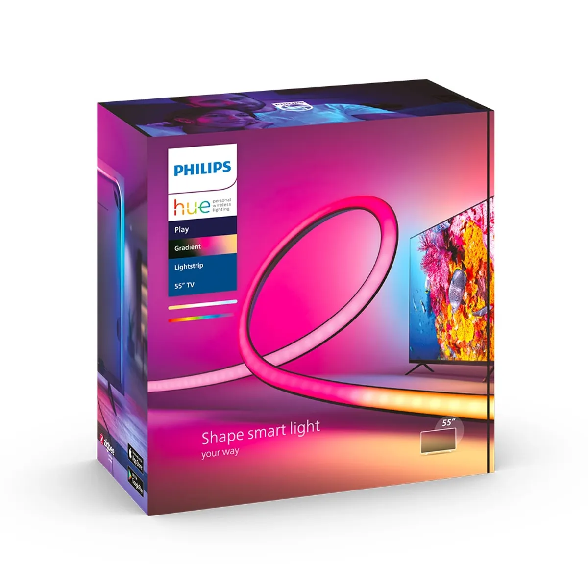 PHILIPS HUE - Tira Led Inteligente Philips Hue Gradiente Rgb Para Tv 55