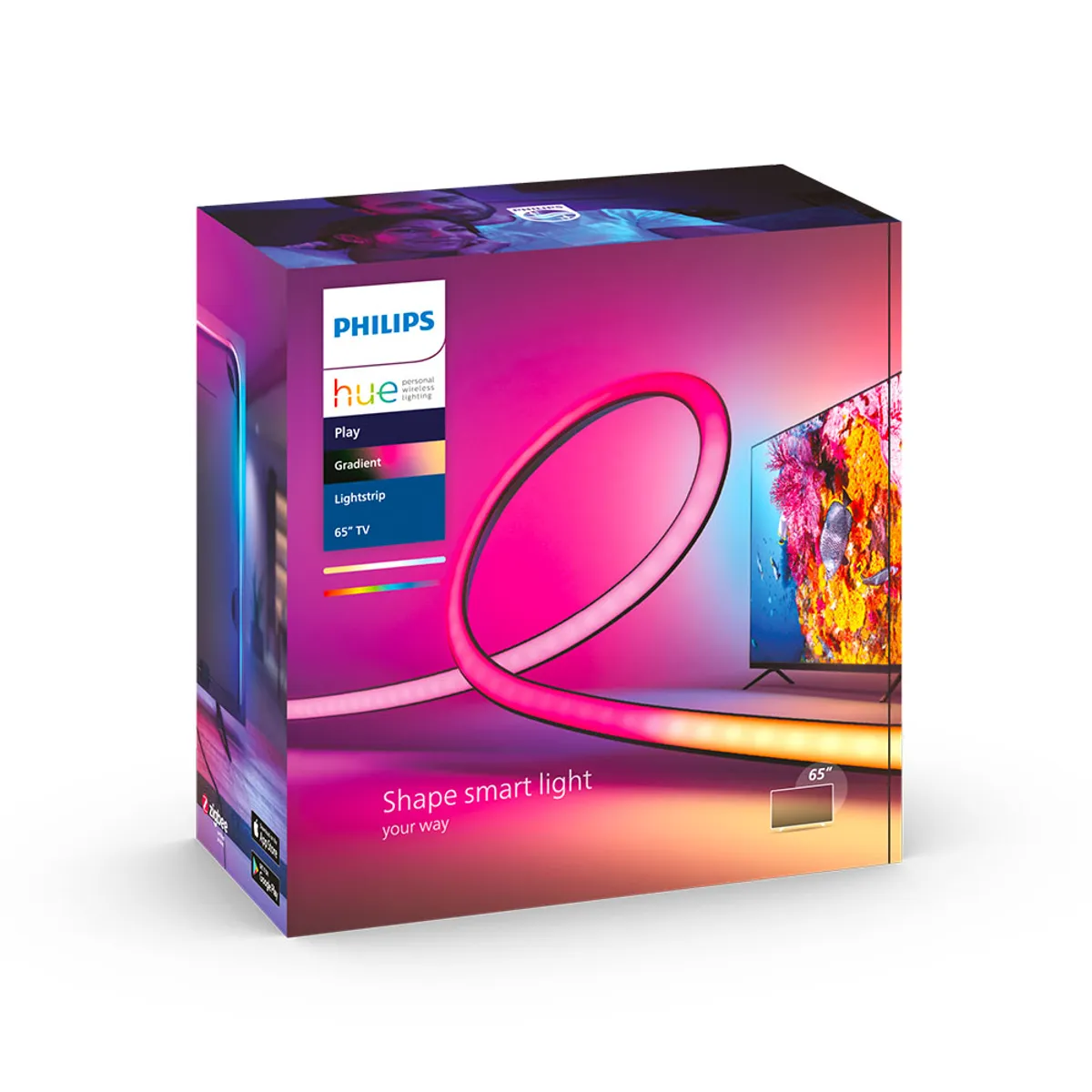 PHILIPS HUE - Tira Led Inteligente Philips Hue Gradiente Rgb Para Tv 65