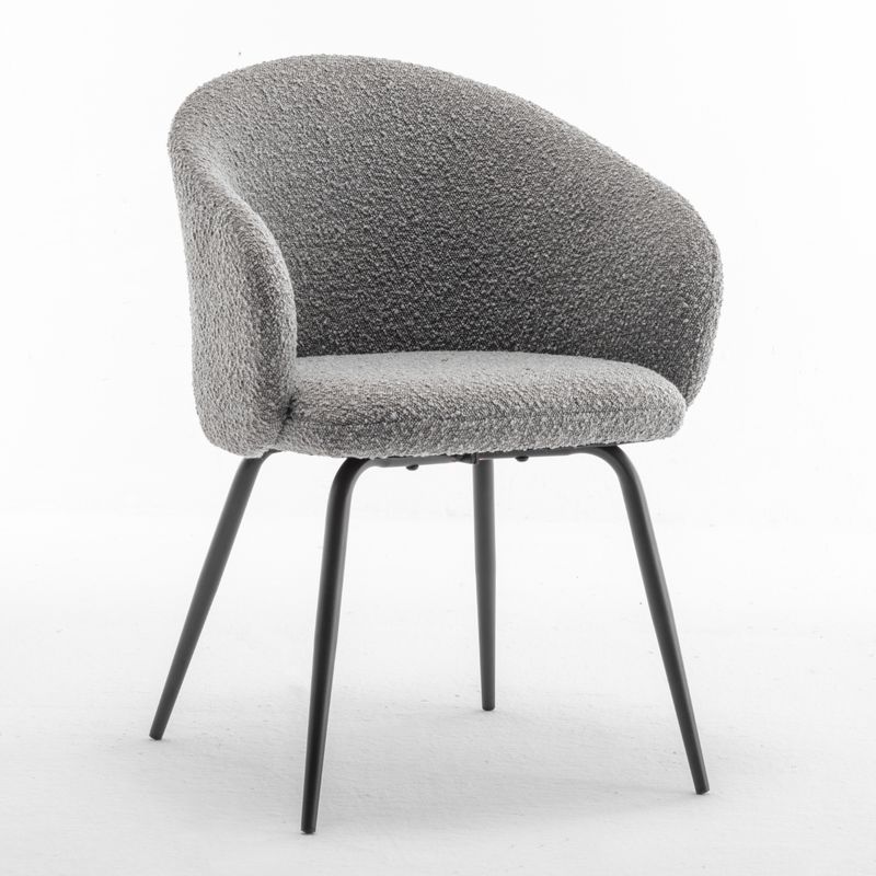 MEUBLE - LILLE silla gris bouclé