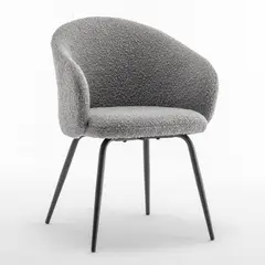 MEUBLE - LILLE silla gris bouclé
