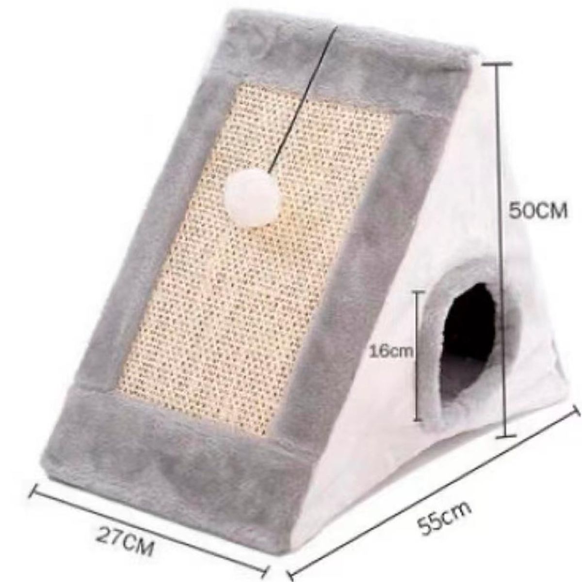 DETODOYMAS - Rascador de Gato + Casita y Pompon MX27 DETODOYMAS