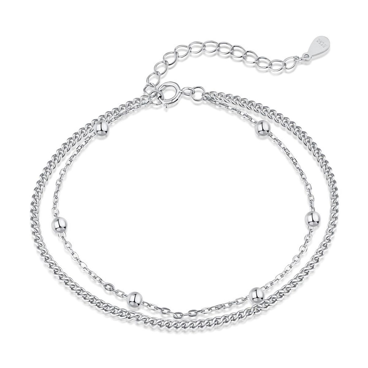 GENERICO - Pulsera Cadena Doble Plata 925 - Miri Silver