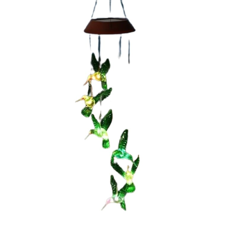 GENERICO - Campanillas de Viento en forma de colibrí con Luces LED