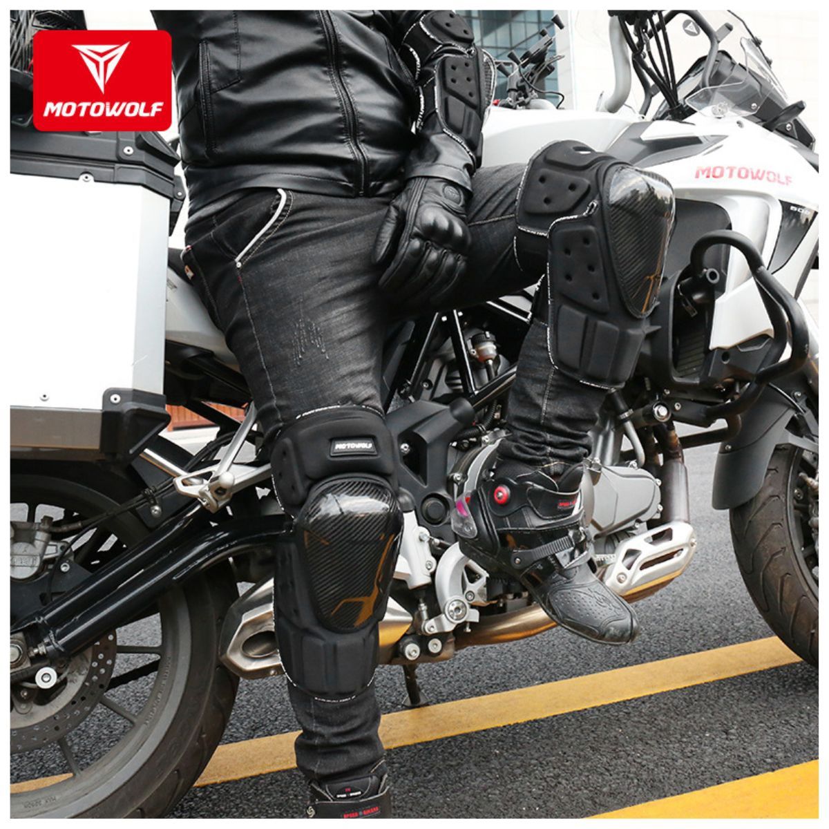 MOTOWOLF - Rodilleras Negras de Invierno Para Motociclismo Motowolf 1019BHX