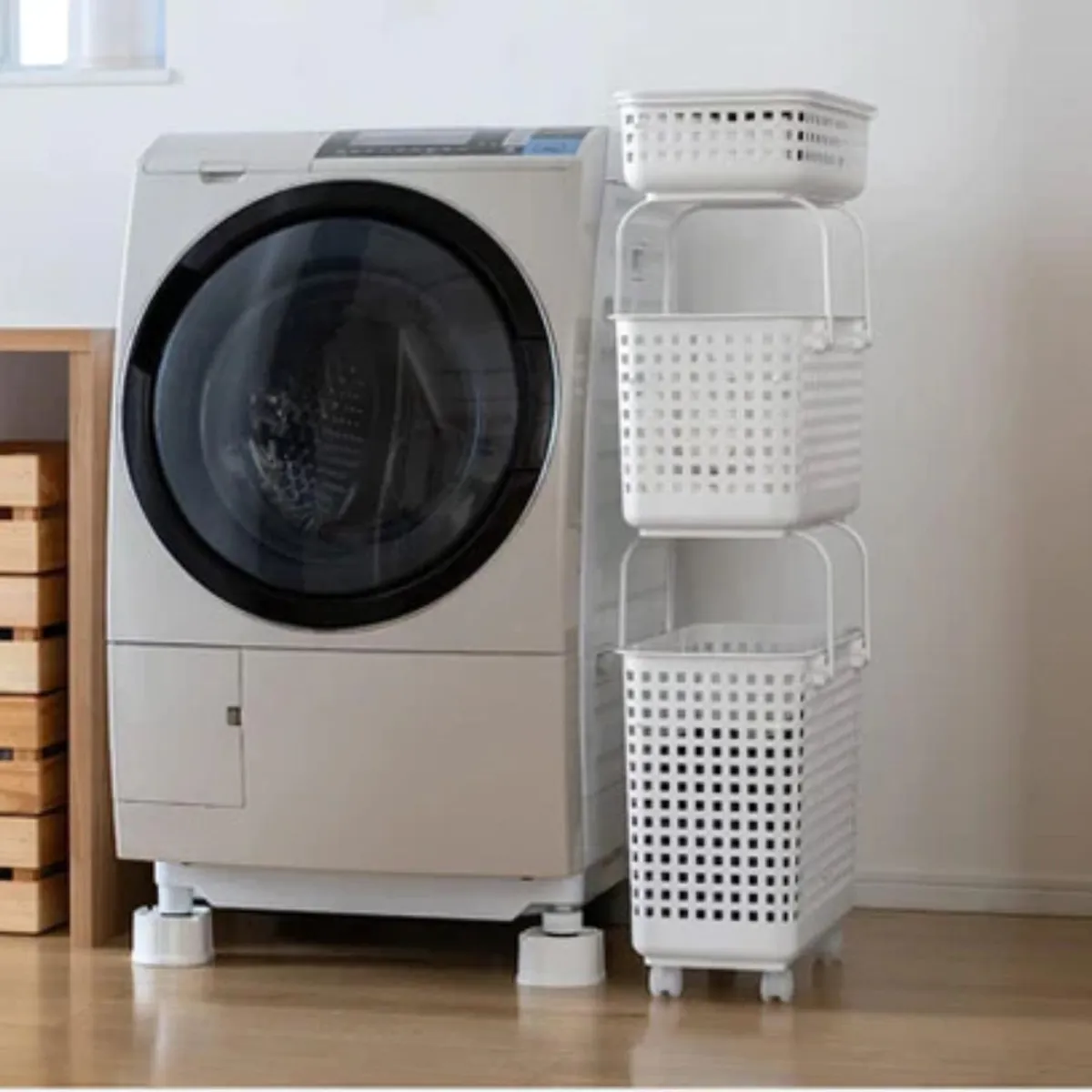 LIKE-IT - Canasto de Lavandería Like-It  30 Lts.  - Permite Uso de Ruedas Opcionales. Fabricado en Japón.
