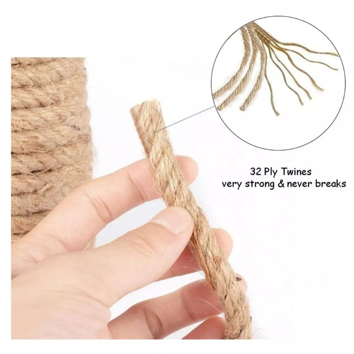 ESHOPANGIE - Cuerda Cañamo Yute 10 Mts 8 Mm Soga Decoración Artesanías