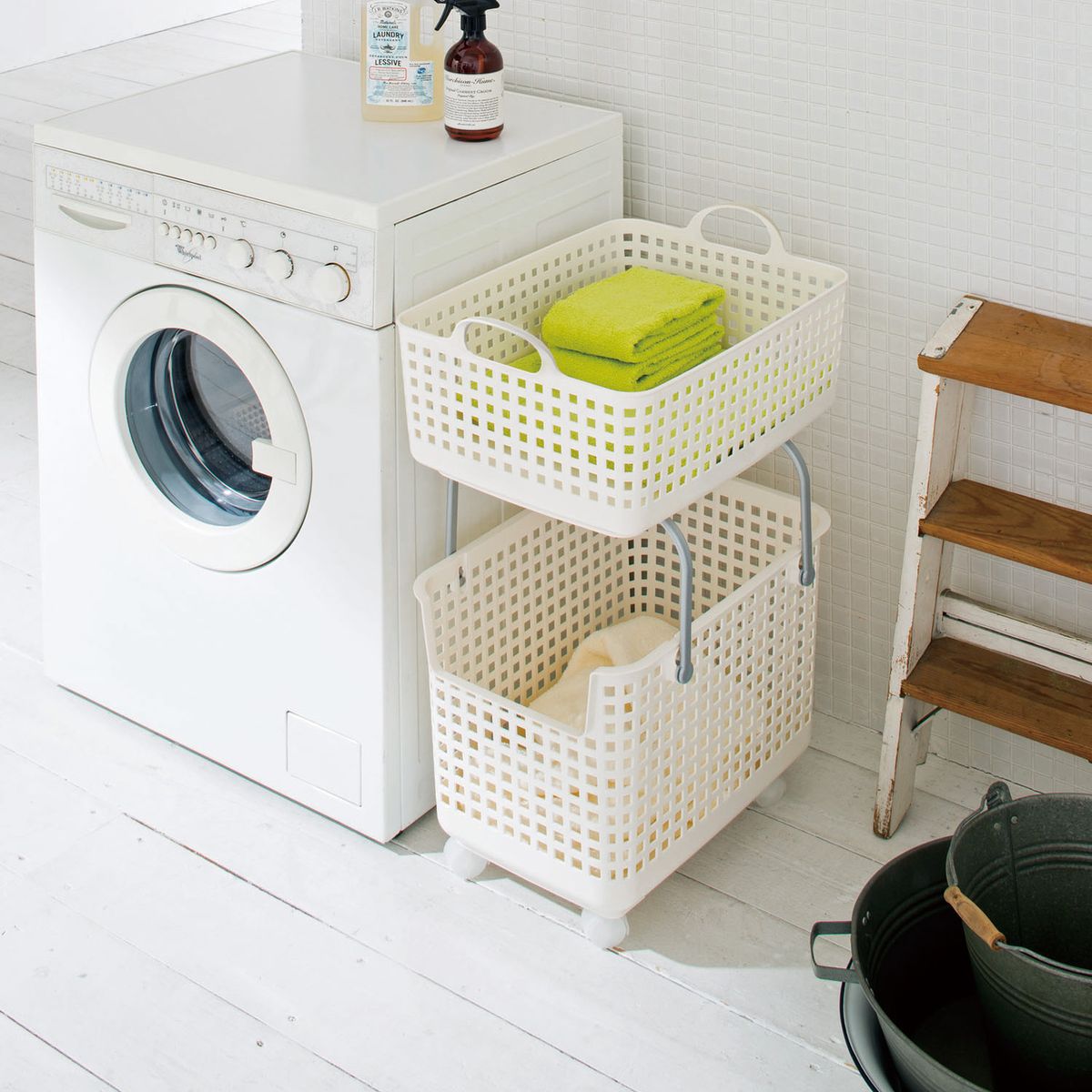 LIKE-IT - Canasto organizador Like-It  apilable 10 Lts,  con asas integradas. Fabricado en Japón.