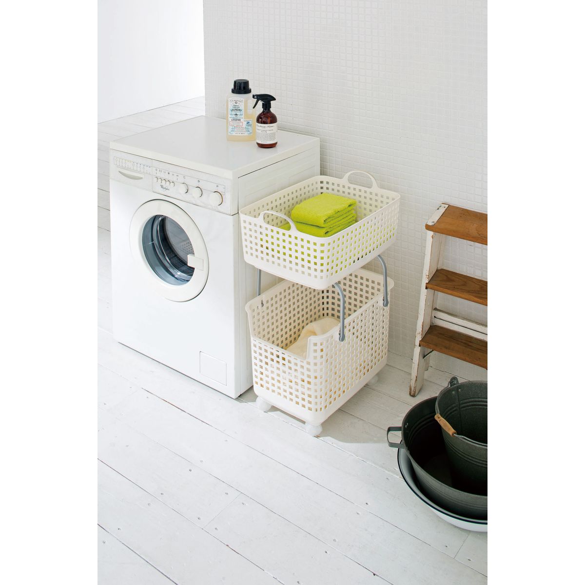 LIKE-IT - Canasto organizador Like-It  apilable 10 Lts,  con asas integradas. Fabricado en Japón.