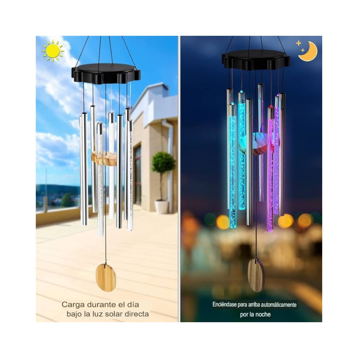 GENERICO - Campanillas de Viento tradicional con Luces LED