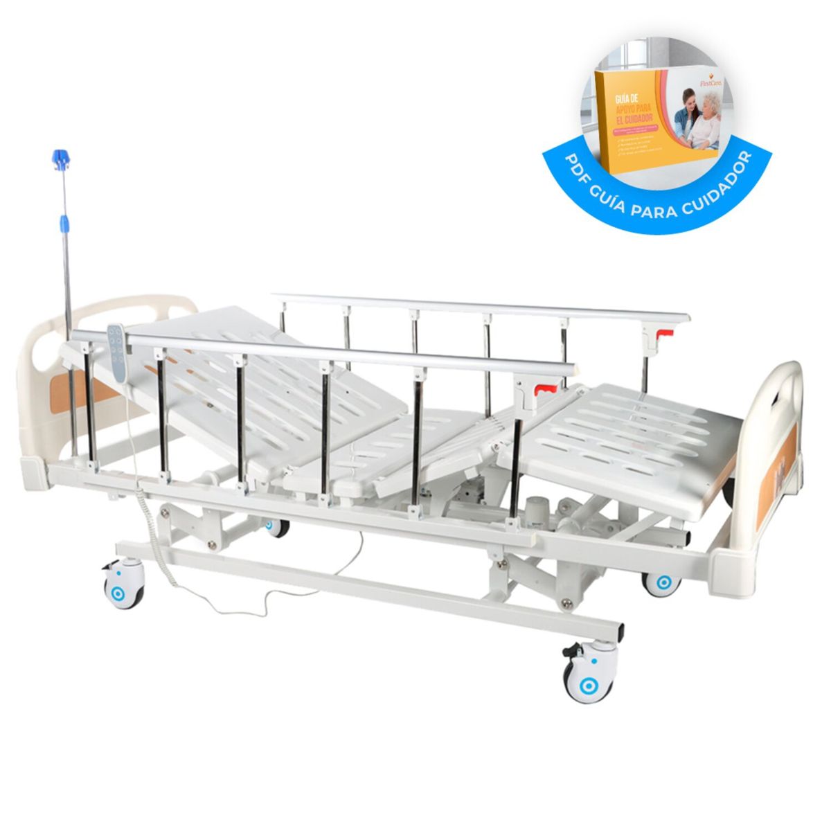 FIRST CARE - CAMA CLÍNICA ELÉCTRICA 4 POSICIONES PRO - NARANJO