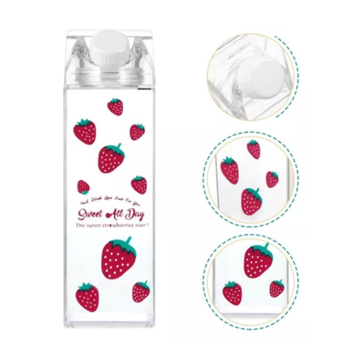 WAKESHOME - Envase 1lt Para Leche Ó Jugo Vaso Botella Con Tapa Termo