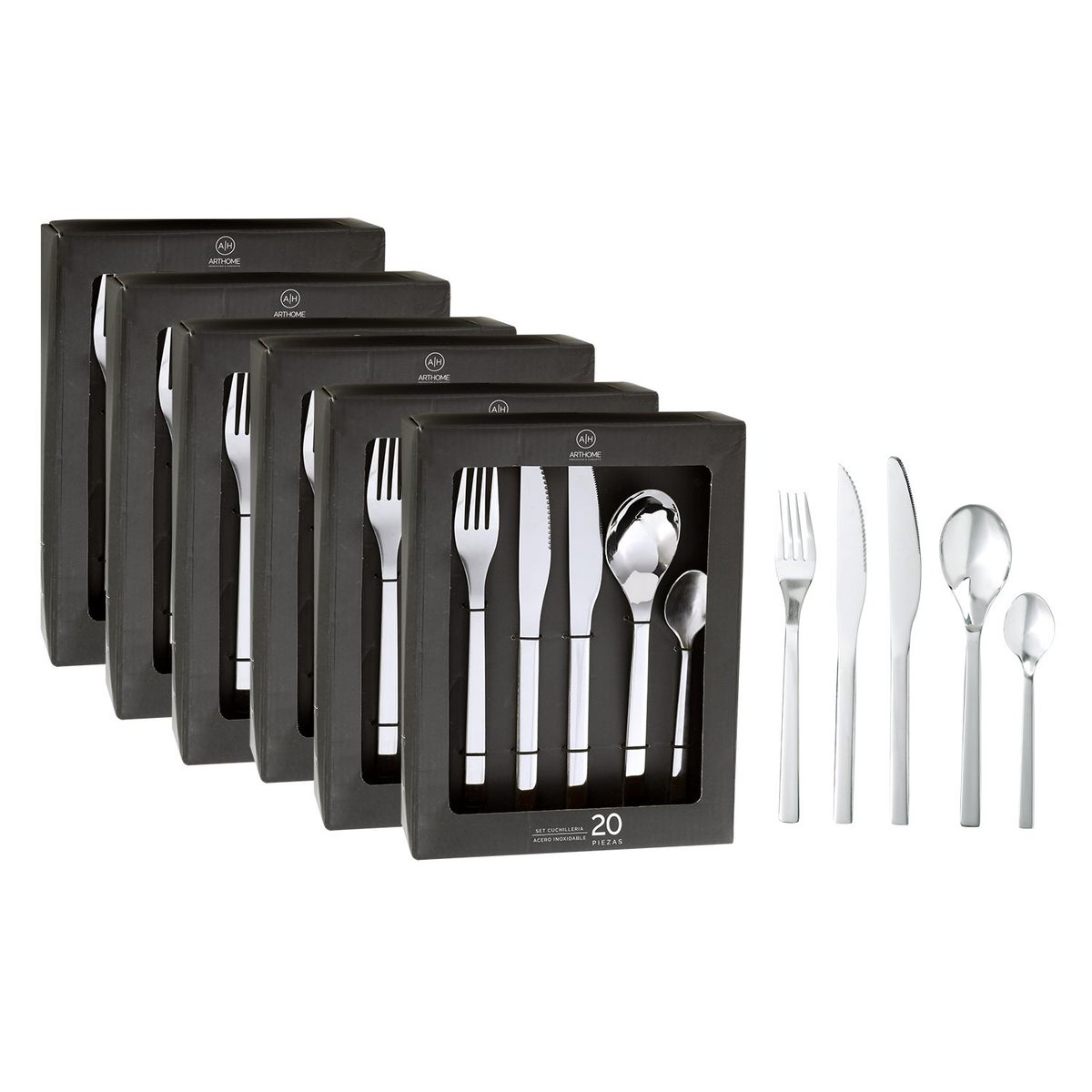 ARTHOME - Set Cuchilleria Arthome 120 Piezas Acero Inoxidable CUC11