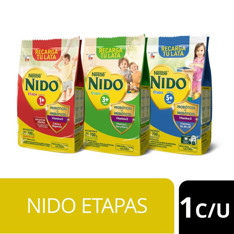 NIDO - Pack Leche Nido Etapas 700g X3