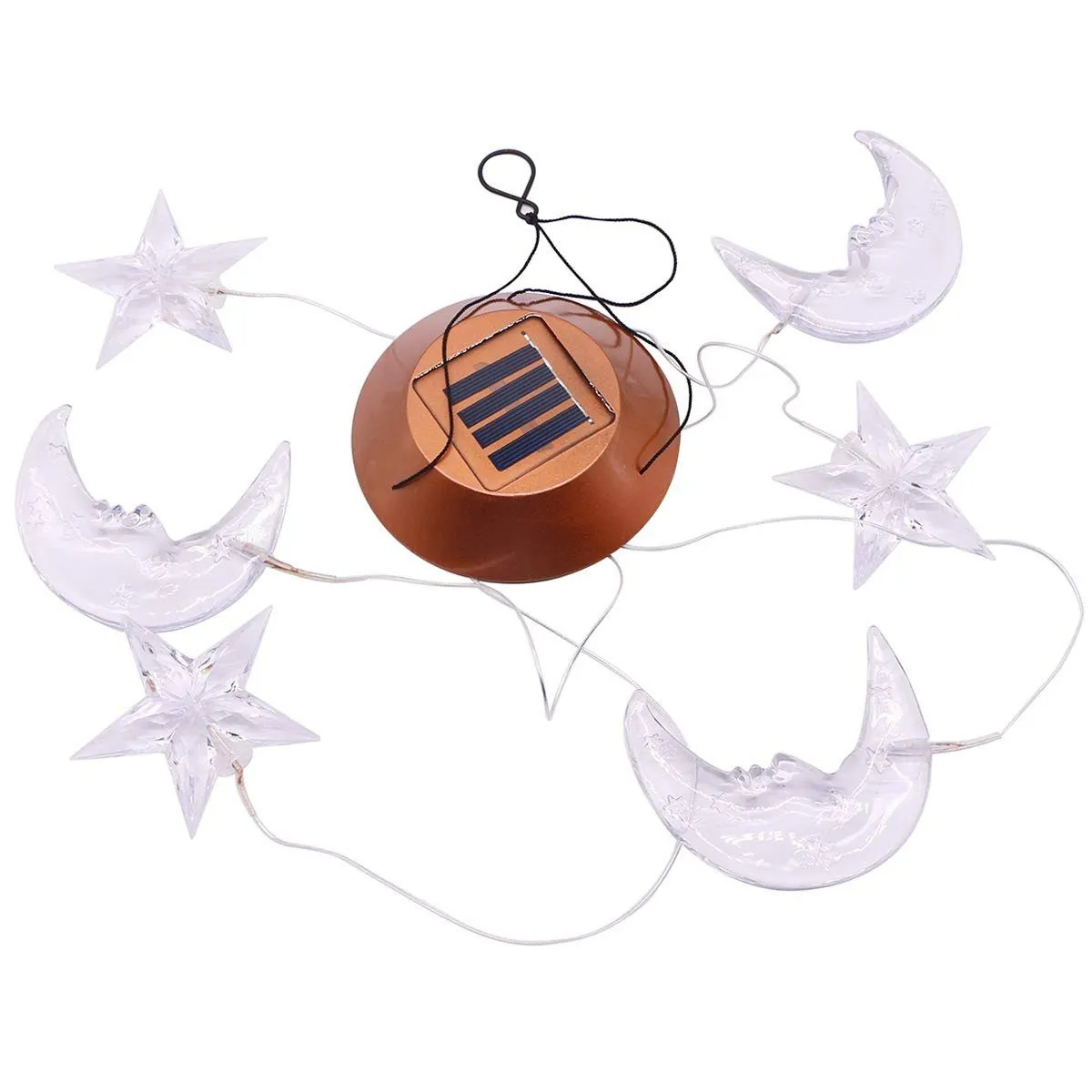 GENERICO - Campanillas de Viento de estrellas y lunas con Luces LED