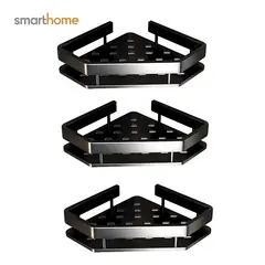 GENERICO - Set 3 Esquinero Baño Acero Mate Smarthome Negro