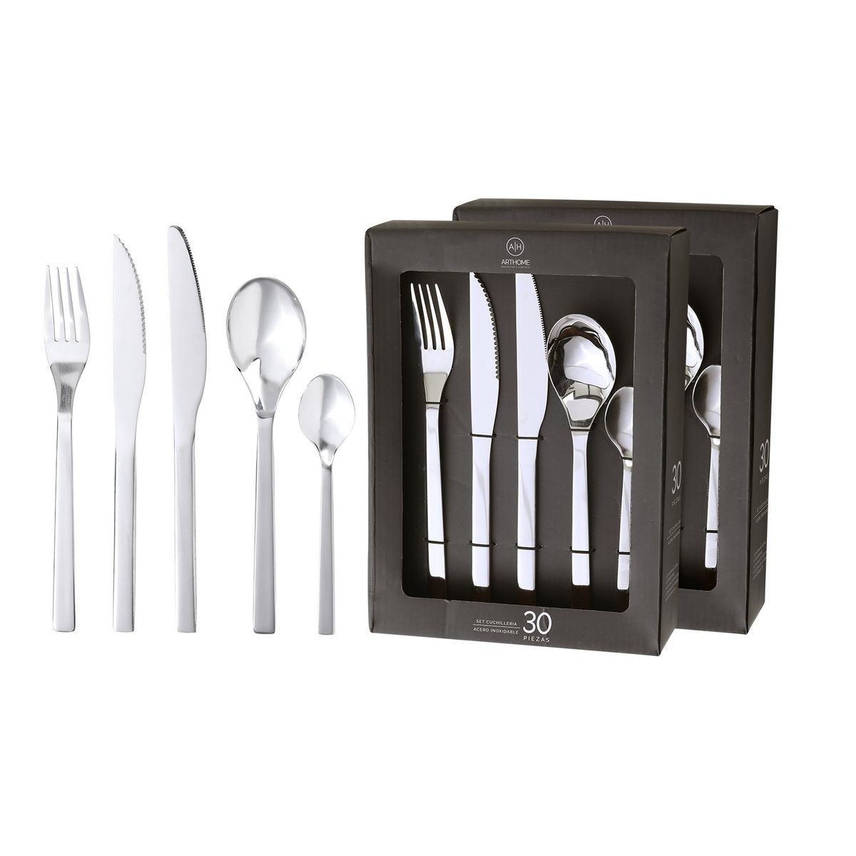 ARTHOME - Set Cuchilleria Arthome 60 Piezas Acero Inoxidable CUC13