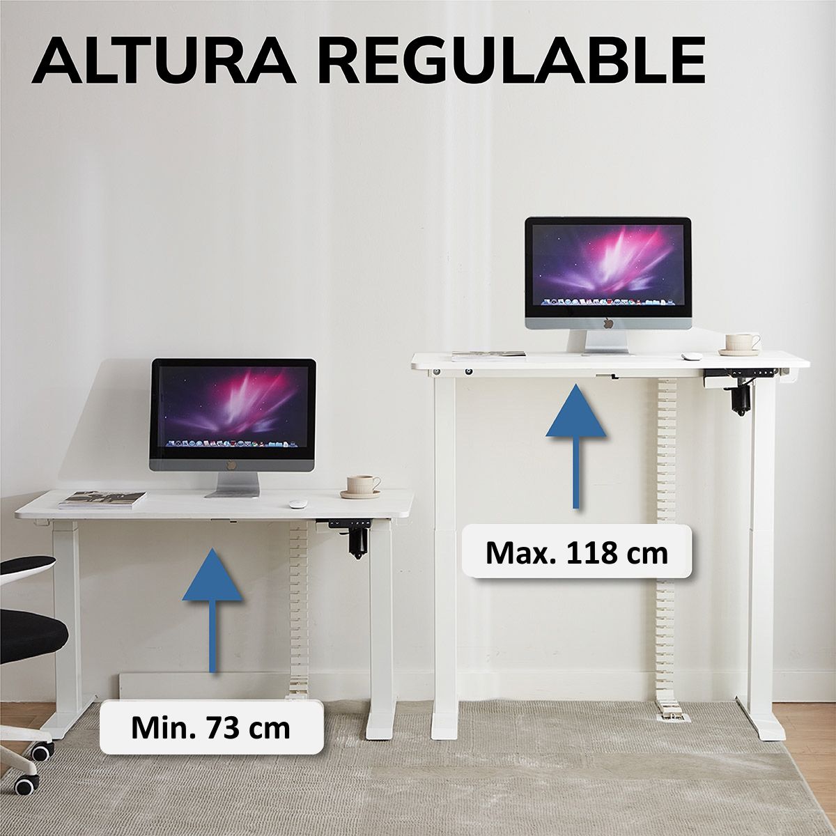 GENERICO - Escritorio Eléctrico 120x60cm 3 memorias