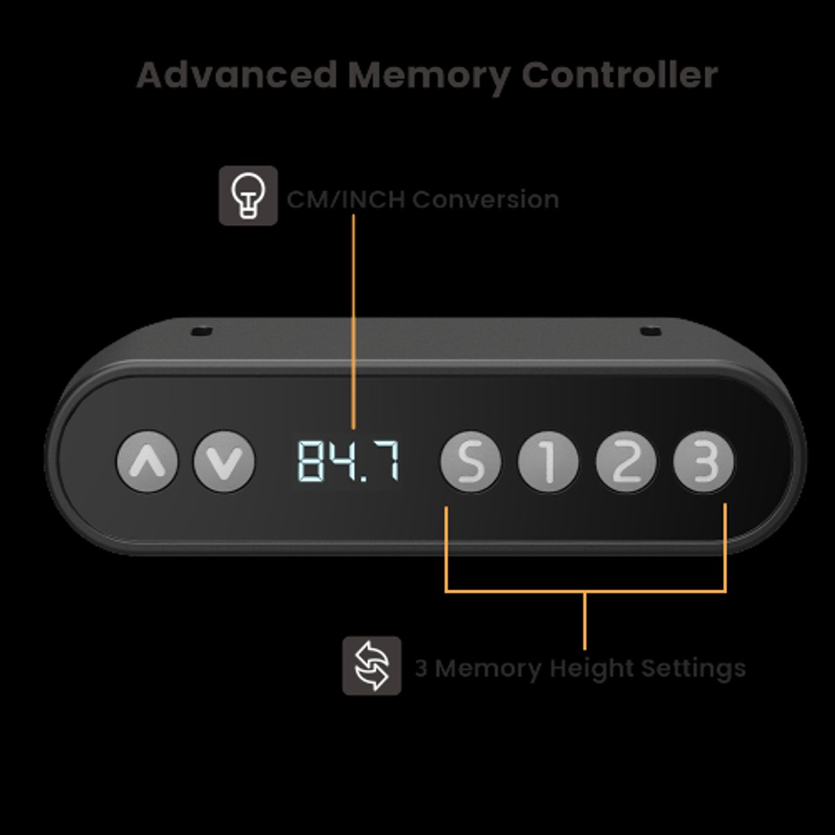 GENERICO - Escritorio Eléctrico 120x60cm 3 memorias