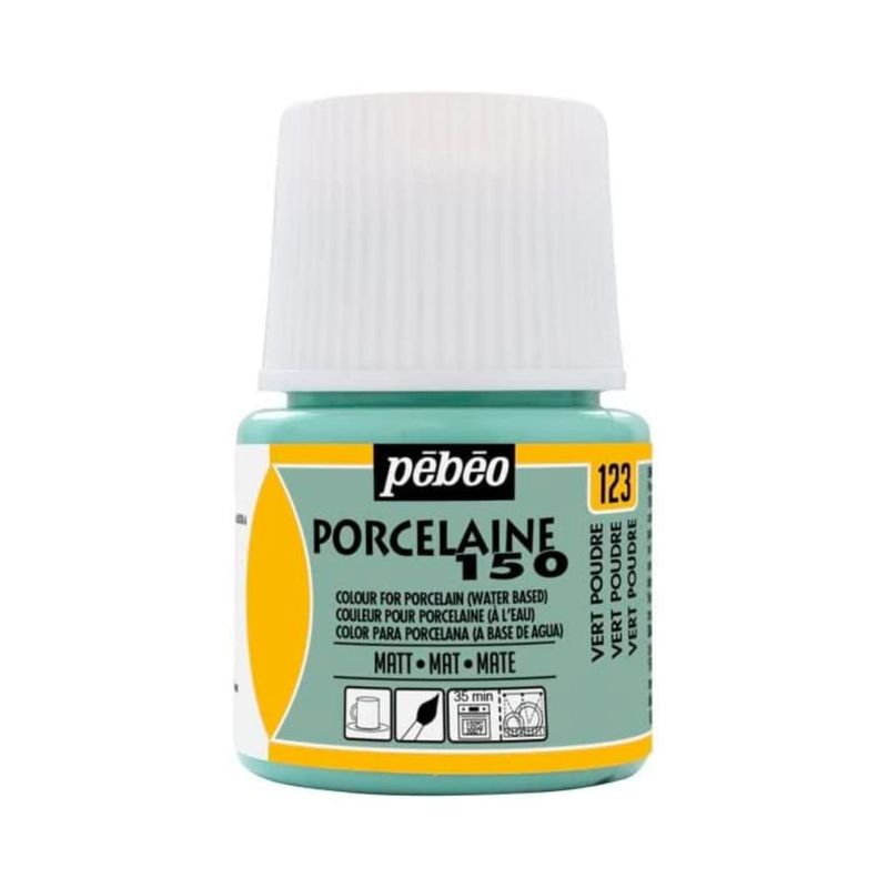 PEBEO - 123 Mate Verde Pastel Pebeo Porcelaine 150 de 45 ml