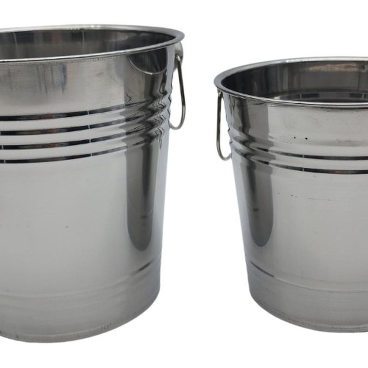 GENERICO - Pack 2 Hieleras Metalicas Vintage Con Asas Hielo Tragos.