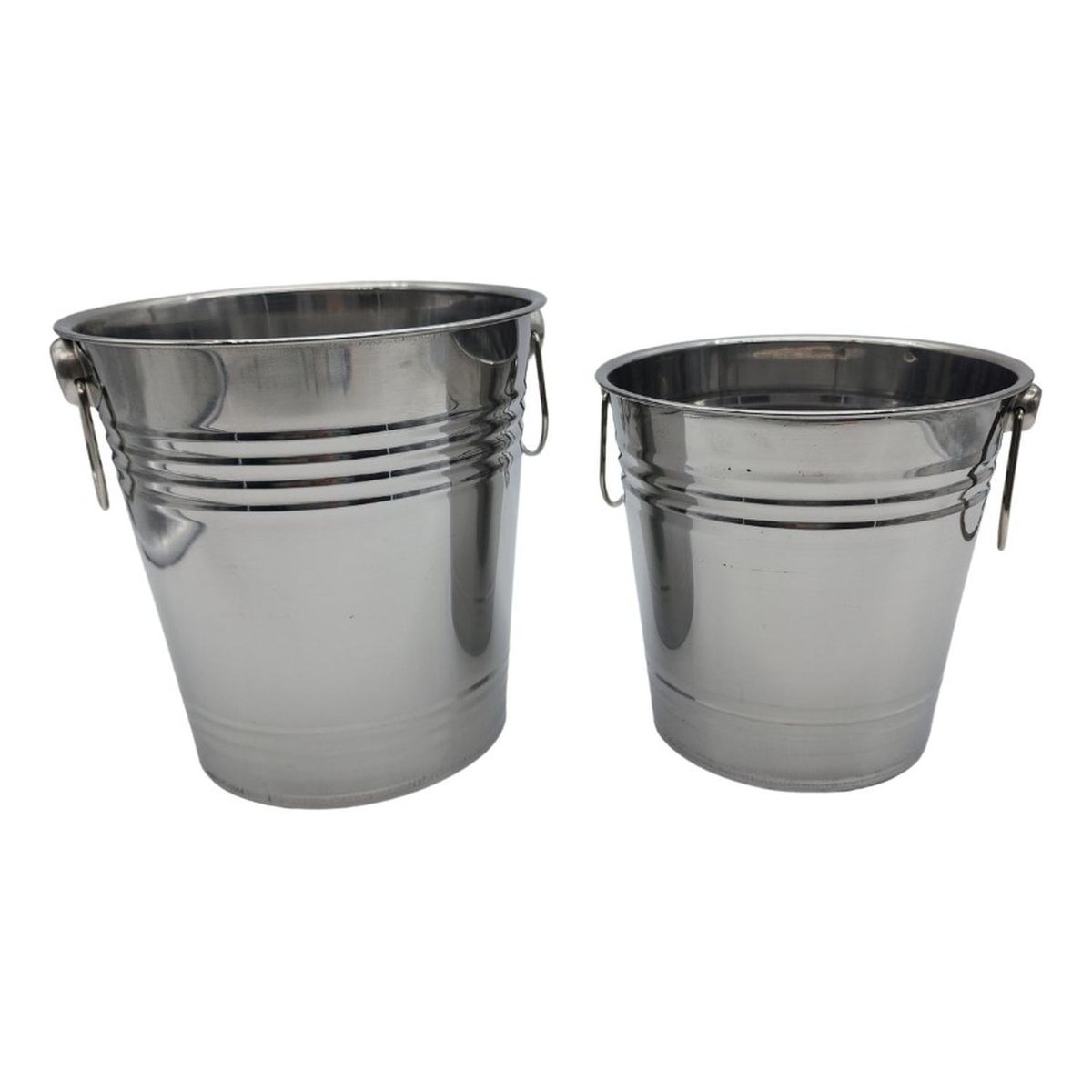 GENERICO - Pack 2 Hieleras Metalicas Vintage Con Asas Hielo Tragos.