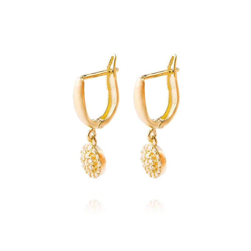 JB JOYAS BARON - Aros de Oro 18kt Modelo Circón Colgante