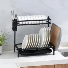 GENERICO - Escurridor De Platos Organizador De Fregadero Rack De Cocina