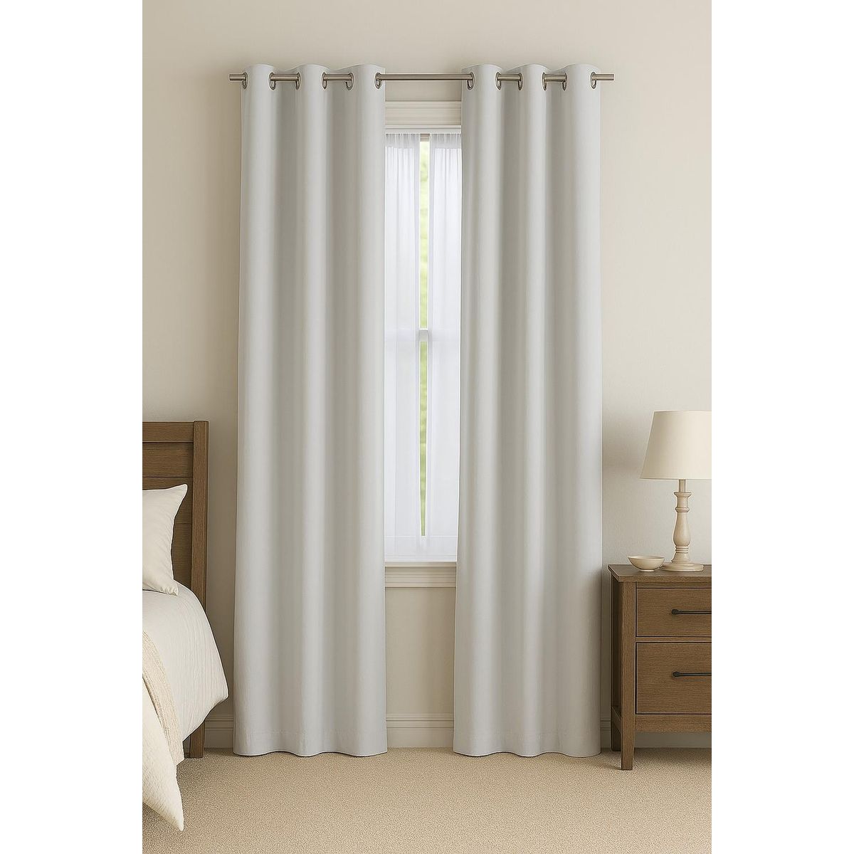 CLEMS CORTINAS - Pack 2 Cortina Tradicional 100% Blackout Blanco