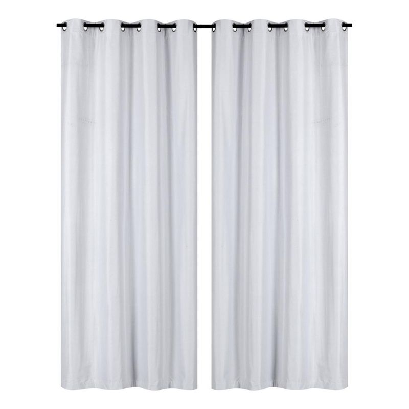 CLEMS CORTINAS - Pack 2 Cortina Tradicional 100% Blackout Blanco