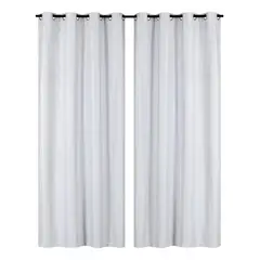 CLEMS CORTINAS - Pack 2 Cortina Tradicional 100% Blackout Blanco