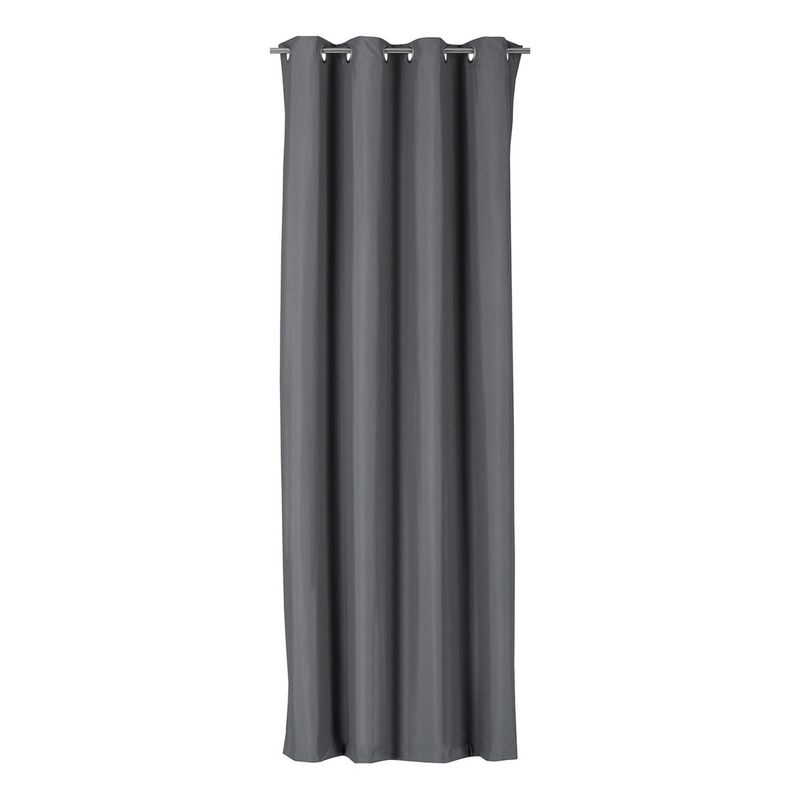 CLEMS CORTINAS - Cortina Tradicional 100% Blackout Gris Oscuro