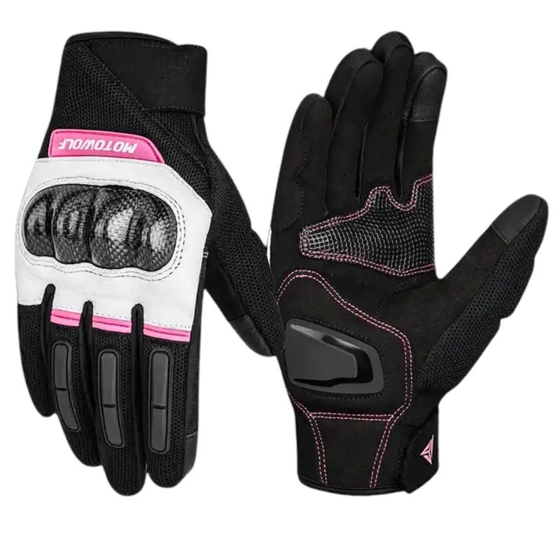 MOTOWOLF - Guantes de Mujer Para moto Tácticos y Táctiles en Cuero Motowolf 0330