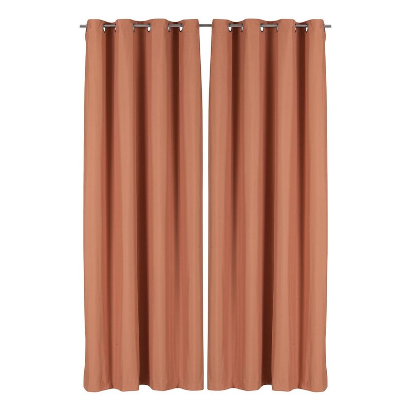 CLEMS CORTINAS - Pack 2 Cortina Tradicional 100% Blackout Naranjo