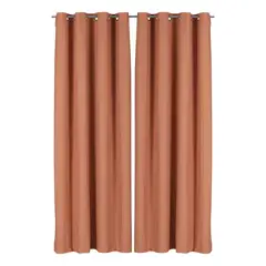 CLEMS CORTINAS - Pack 2 Cortina Tradicional 100% Blackout Naranjo