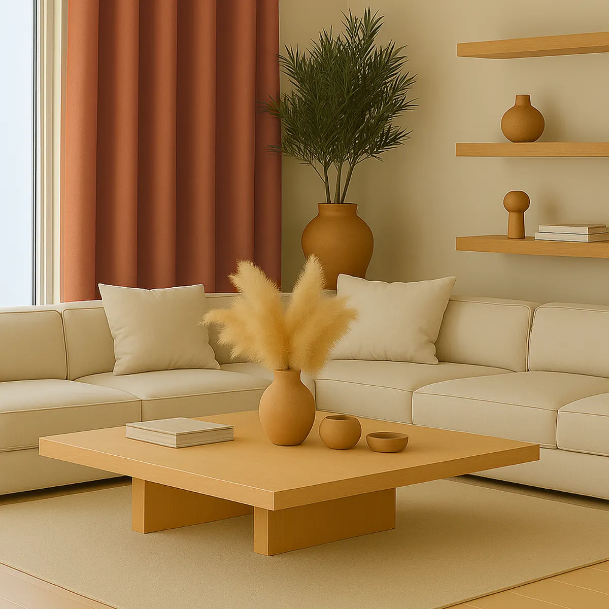 CLEMS CORTINAS - Pack 2 Cortina Tradicional 100% Blackout Naranjo