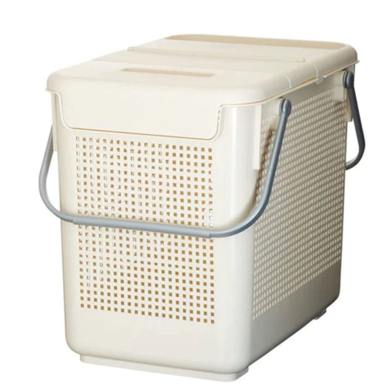 LIKE-IT - Canasto para Lavandería con Asas Apilable Grande con Tapa Blanco SCB-13 Like it®