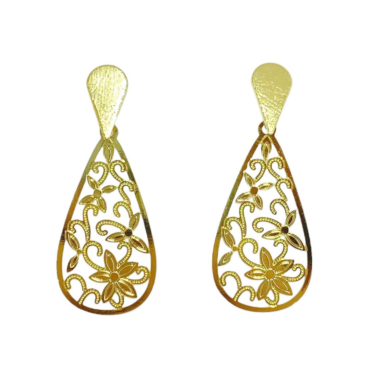 COGGIOLA - Aros Alessia Mandala Flores Enchapado Oro 18K