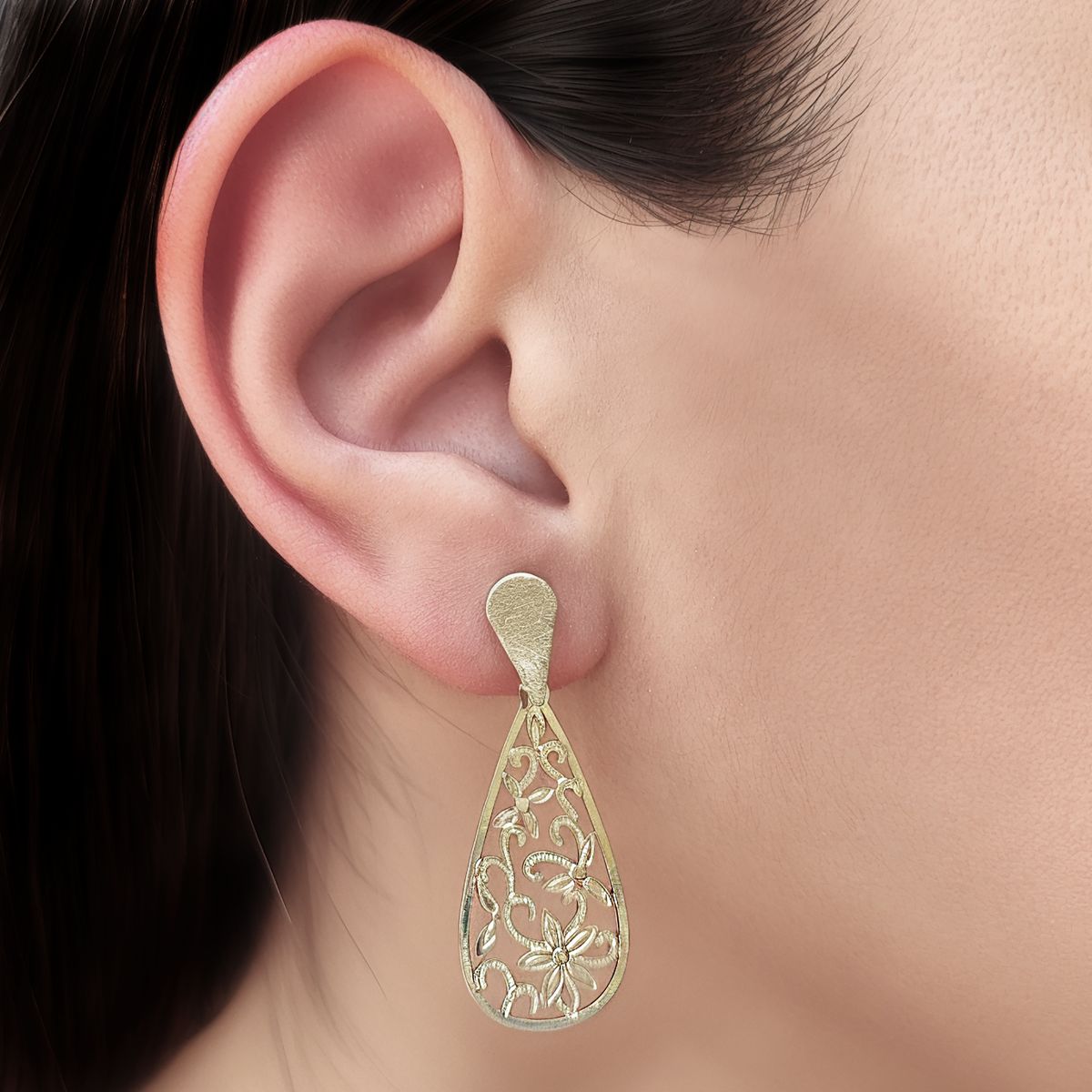 COGGIOLA - Aros Alessia Mandala Flores Enchapado Oro 18K