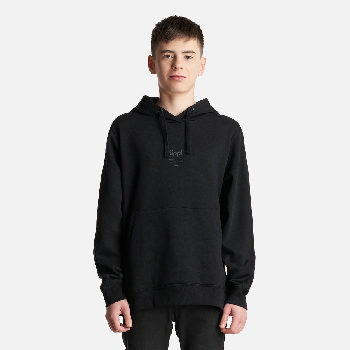 LIPPI - Poleron Teen Boy Ulmo Mid Point Hoody Sweatshirt Negro Lippi