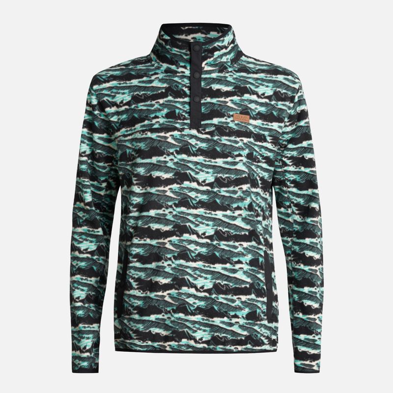 HAKA HONU - Poleron Hombre Tokerau Print Turquesa Haka Honu