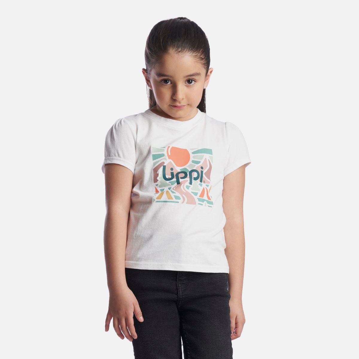 LIPPI - Polera Niña Logo Lippi T-Shirt Blanco Lippi