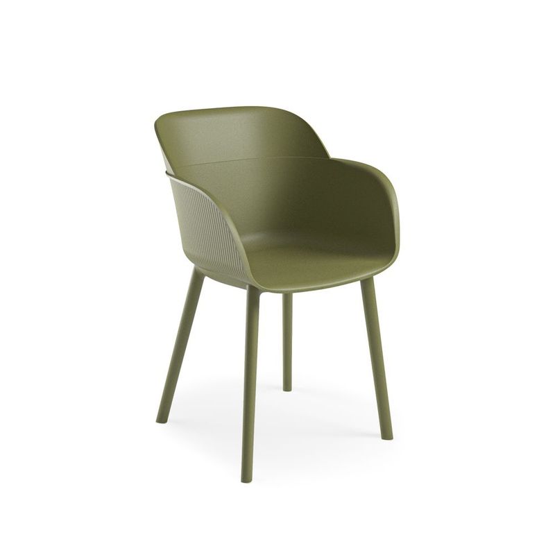 ROCA NEGRA - Silla Shell P XL de polipropileno reforzado con fibra de vidrio color Olivo