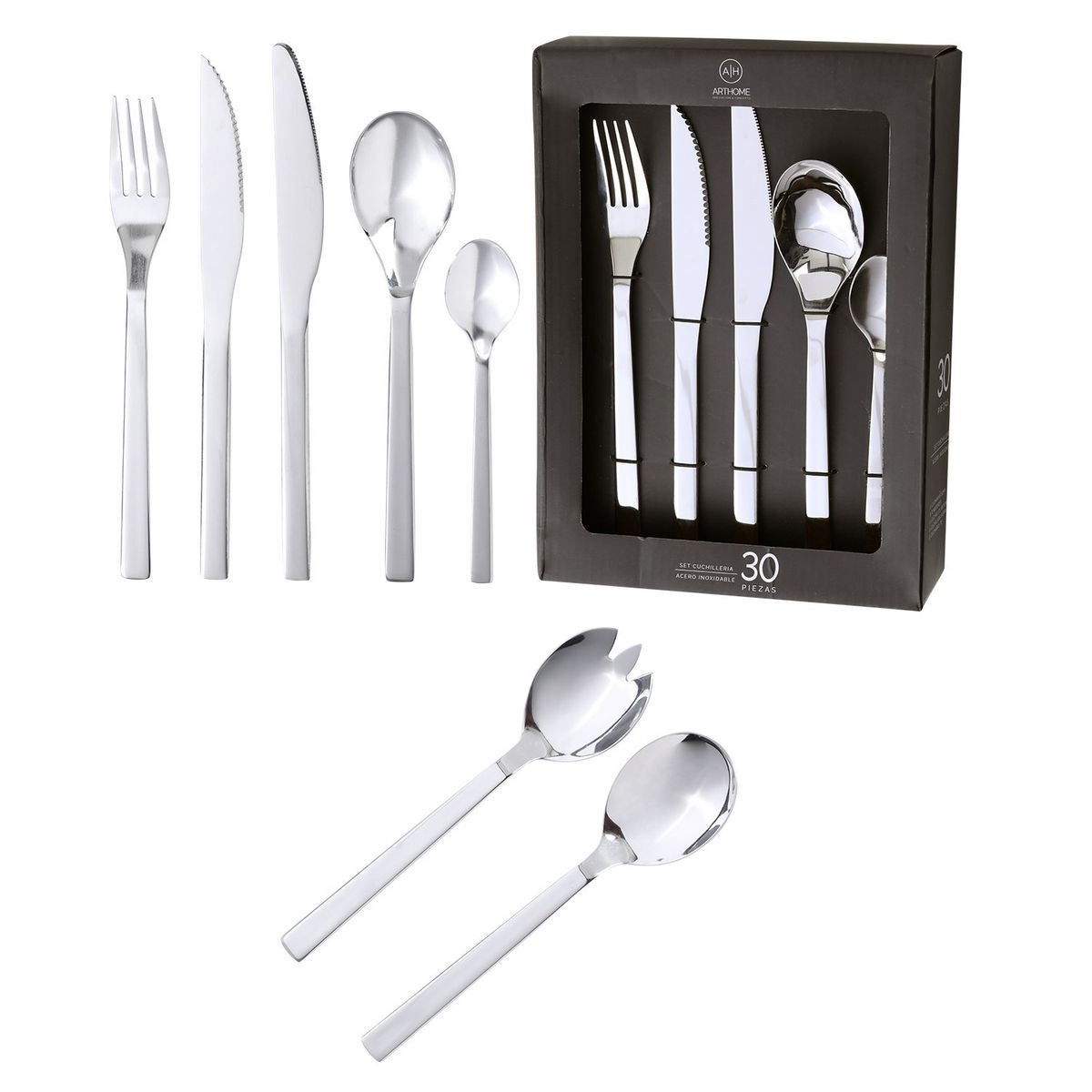 ARTHOME - Set Cuchilleria Arthome 32 Piezas Acero Inoxidable CUC18
